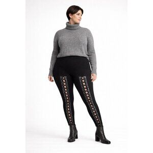 🖤 NWT Black Lace Up Corset Style Leggings Plus Size 3XL 🖤